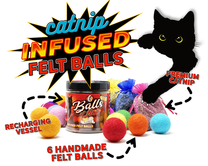 Load image into Gallery viewer, Catnip Infused Felted Balls Cat Toy with Recharging Tin - Creekwood Naturals