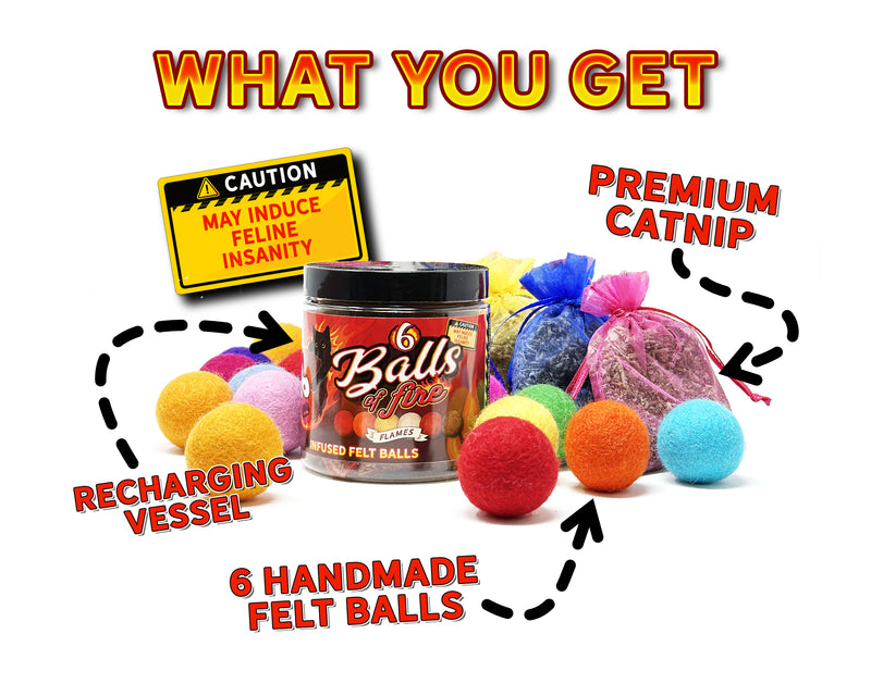 Load image into Gallery viewer, Catnip Infused Felted Balls Cat Toy with Recharging Tin - Creekwood Naturals