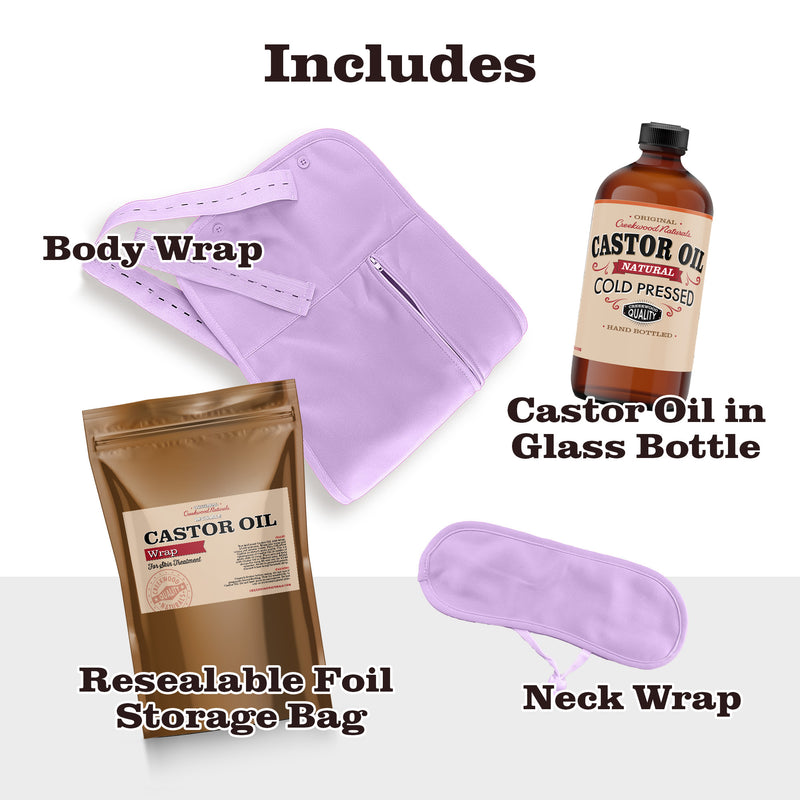 Load image into Gallery viewer, Castor Oil Pack - 4 piece Castor Oil Wrap Kit