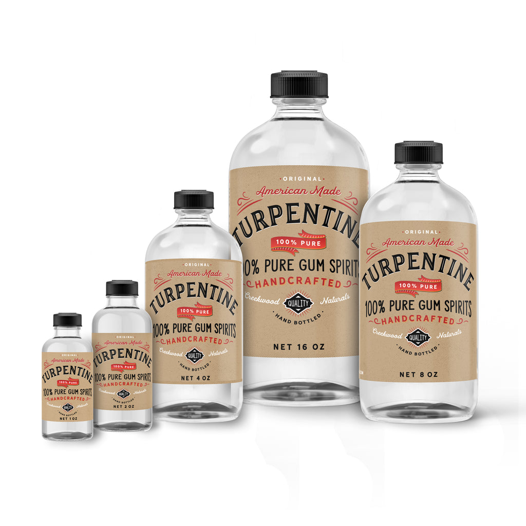 100% Pure Natural Gum Spirits of Turpentine Bottles