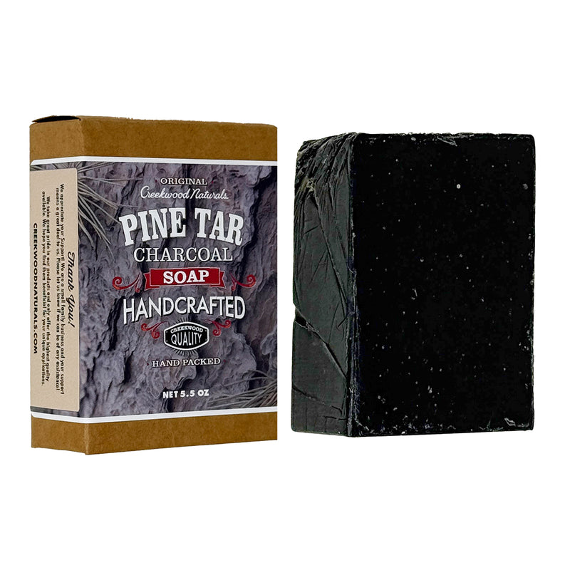 Load image into Gallery viewer, Handcrafted Pine Tar + Charcoal Soap