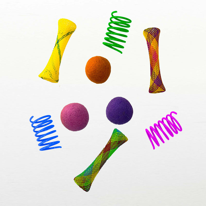 Load image into Gallery viewer, Cat Sprints, Felt Balls, Cat Toy Tubes