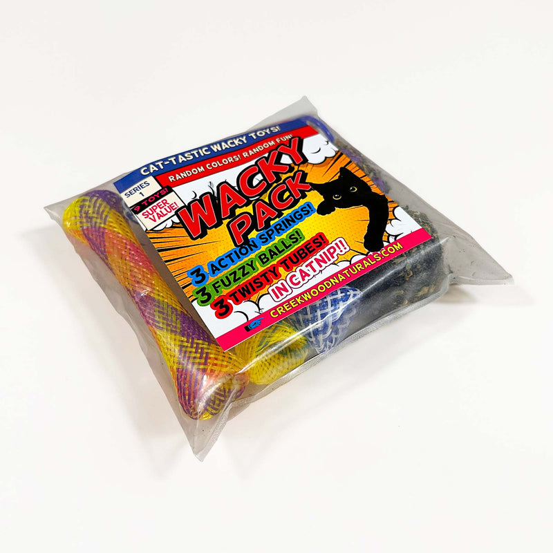 Load image into Gallery viewer, Wacky Pack #1 including Cat Balls, Springs, and Tubes in Catnip - Creekwood Naturals