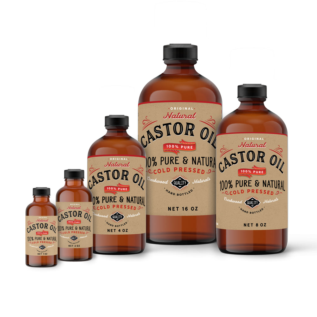 Castor Oil 100% Natural Pure Cold Pressed Hexane Free Bottles American Company - Creekwood Naturals