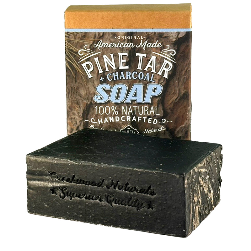 Load image into Gallery viewer, Handcrafted Pine Tar + Charcoal Soap
