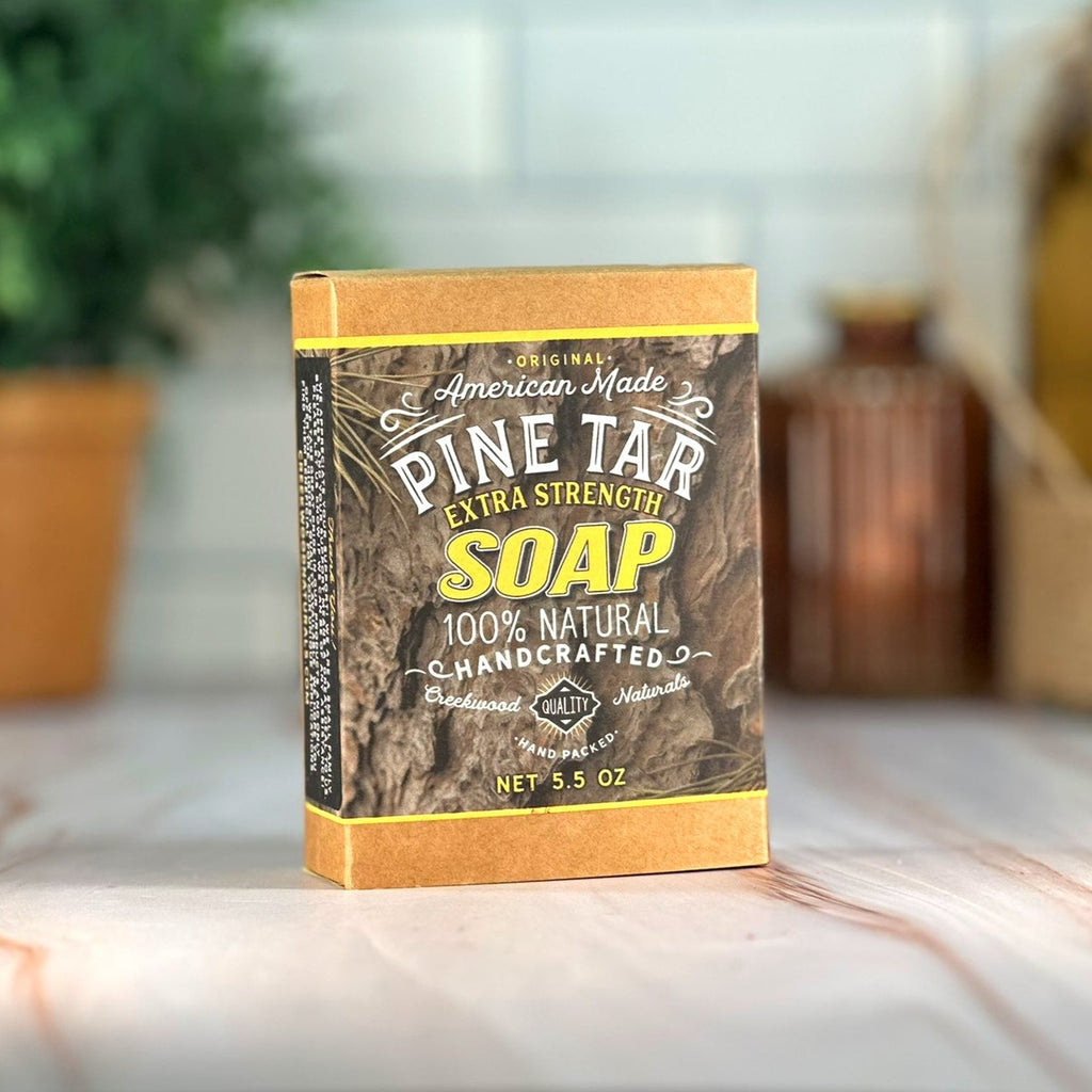 pine tar extra strength bar soap handmade DIY in america all natural