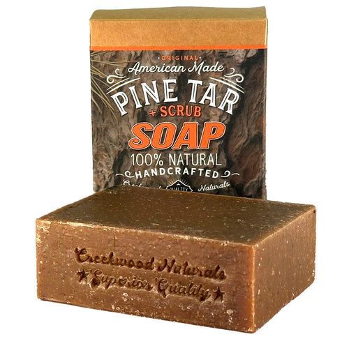 Handcrafted Pine Tar + Scrub Soap