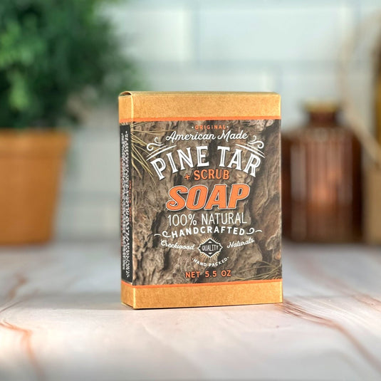 Handcrafted Pine Tar + Scrub Soap