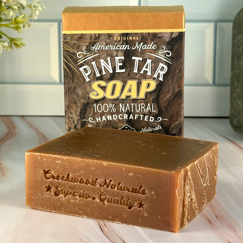 Handmade DIY Pine Tar Soap Body Bath Scrub Wash Cleaner