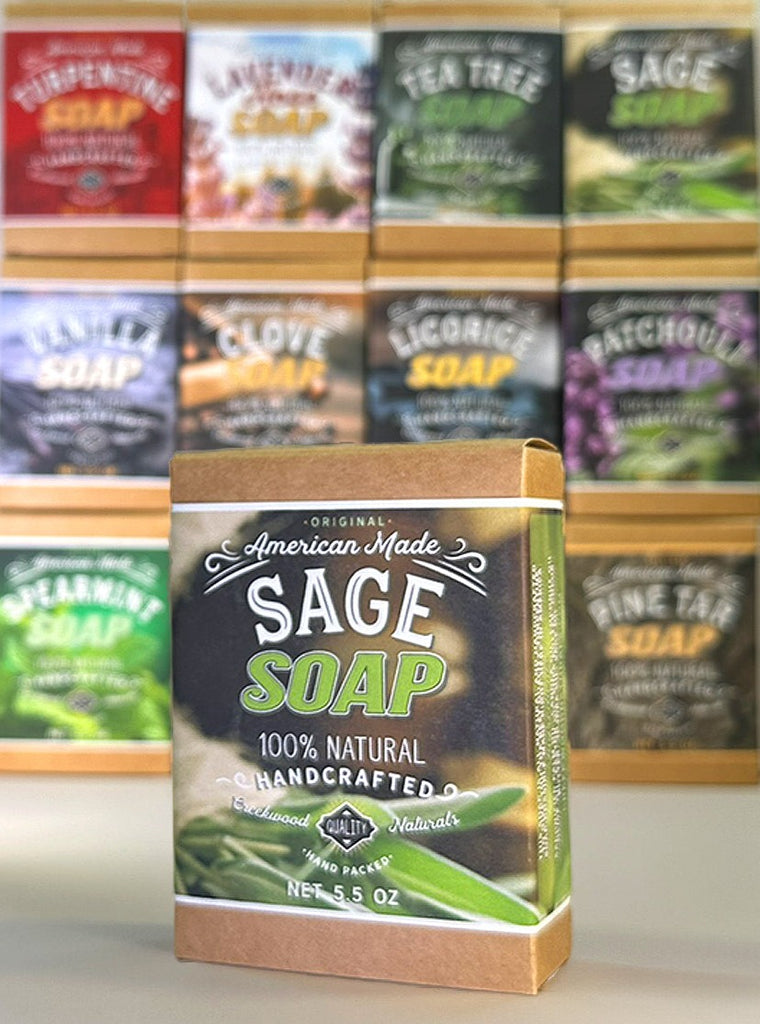 Sage Soap Bar All Natural Handcrafted DIY Handmade on Counter