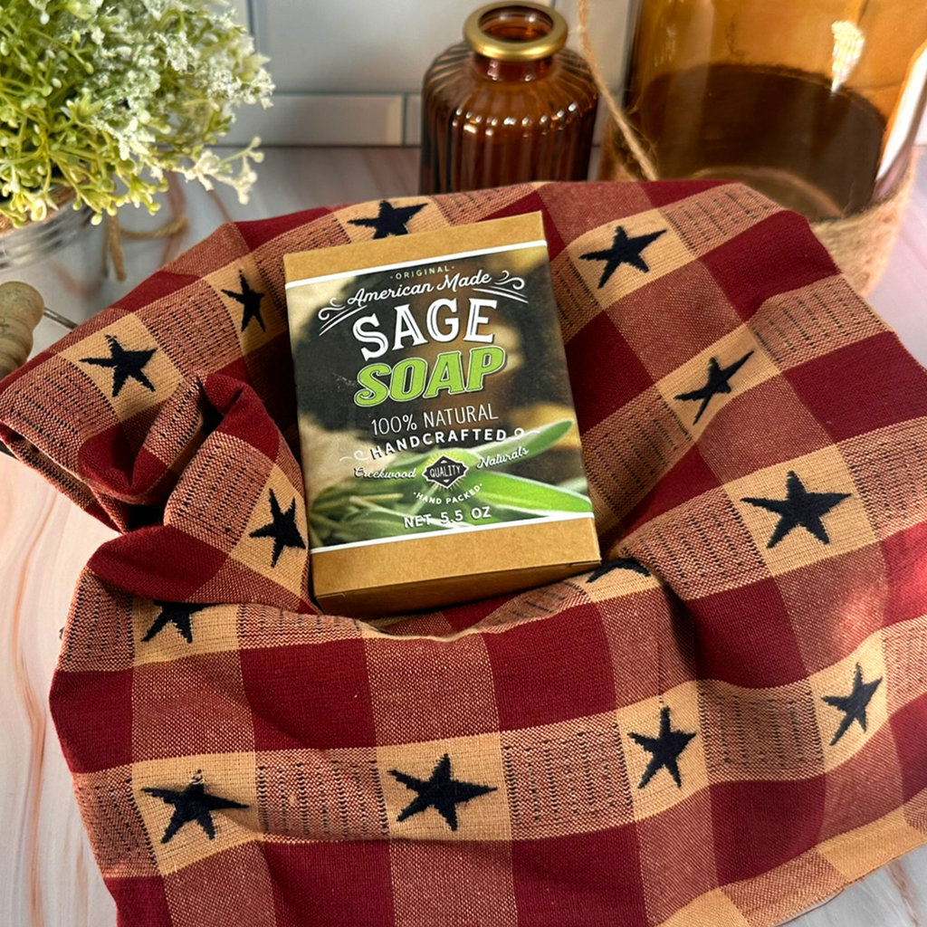 Sage Soap Bar All Natural Handcrafted DIY Handmade in basket