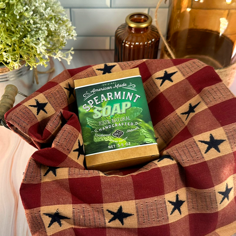 Load image into Gallery viewer, All Natural Handcrafted Spearmint Soap DIY Hand Made Soap Bar in basket Spear Mint
