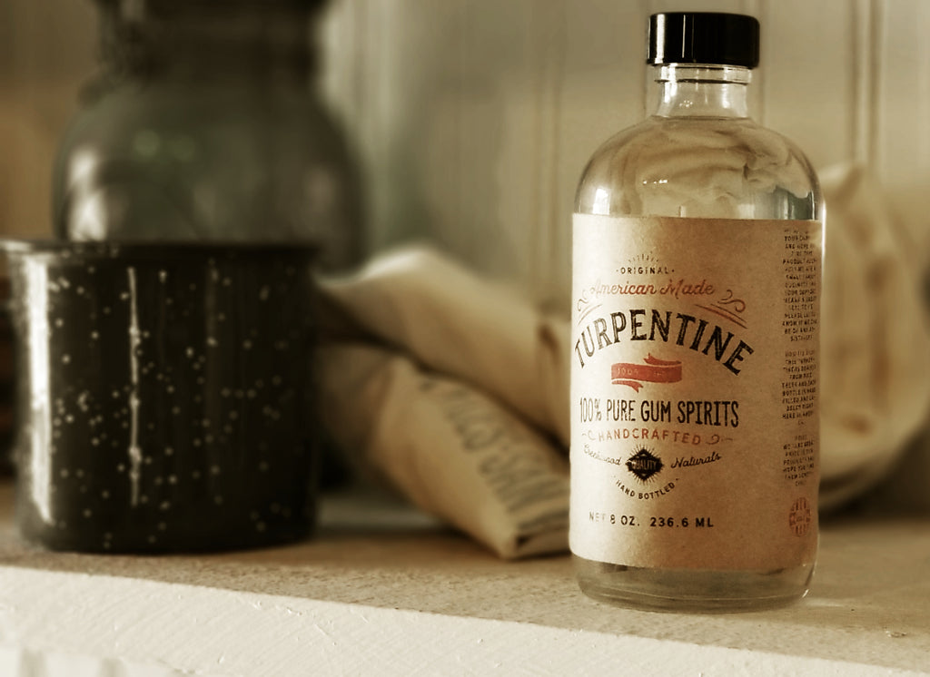 Pure Natural Turpentine Bottle By Coffee Cup