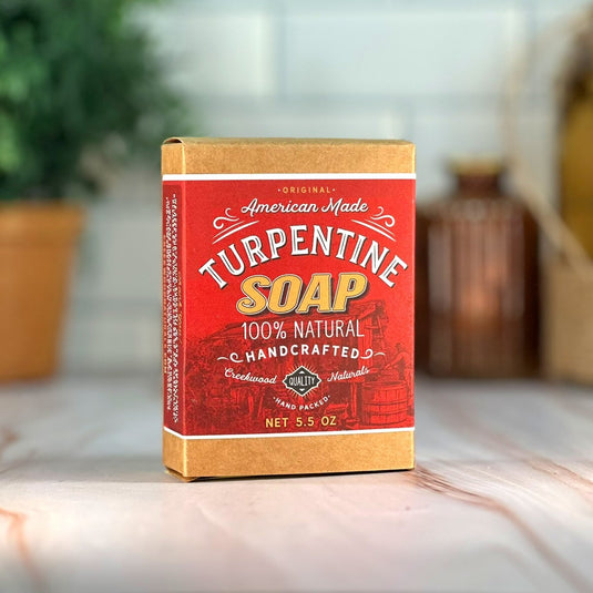 handmade turpentine soap box display 100% natural