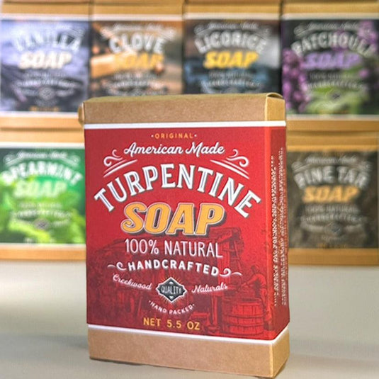 All Natural Handcrafted Turpentine Soap DIY Hand Made Soap Bar on Counter