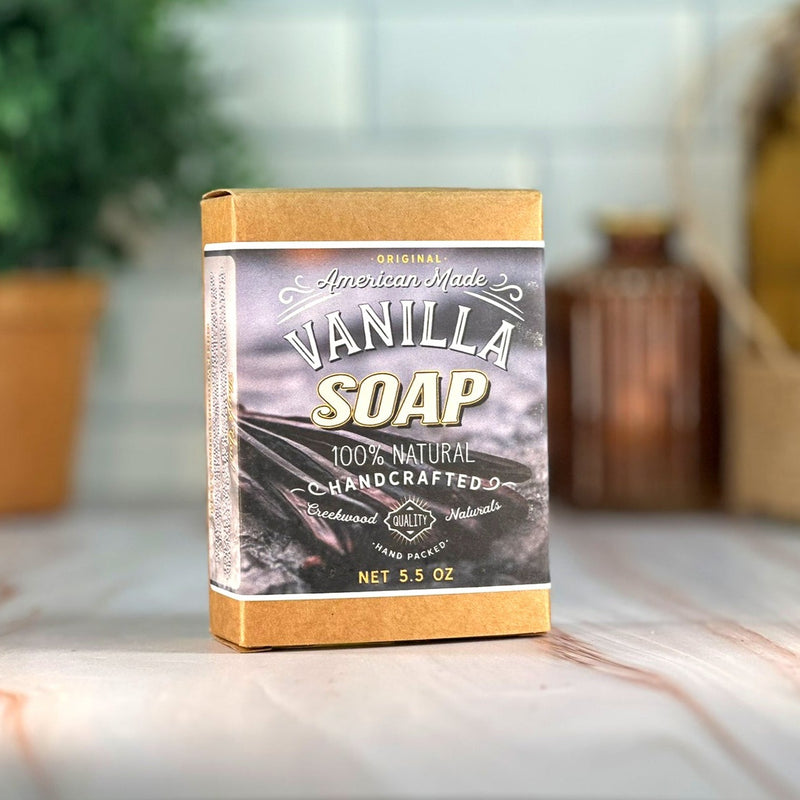 Load image into Gallery viewer, All Natural Handcrafted Vanilla Soap DIY Hand Made Soap Box on Counter
